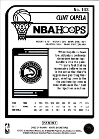 Clint Capela - Panini Hoops Base Set 2023-24, Nr. 143