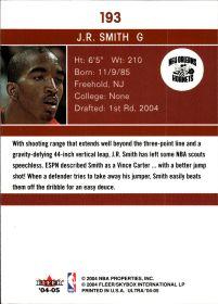 J.R. Smith - Fleer Ultra Base Set 2004-05, Nr. 193 – Rookie Card