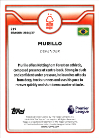 Murillo - Topps Flagship Premier League Base Set 2026-27, Nr. 219
