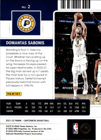 Domantas Sabonis - Panini Contenders Season Ticket 2021-22, Nr. 2