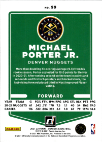 Michael Porter Jr. - Panini Donruss Base Set 2021-22, Nr. 99