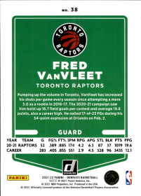 Fred VanVleet - Panini Donruss Base Set 2021-22, Nr. 38