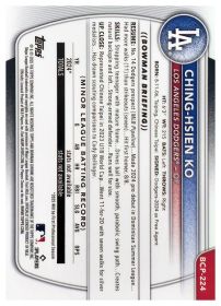 Ching-Hsien Ko - Topps Bowman Chrome Prospects 2025, Nr. BCP-224 – Nummeriert, Yellow Mojo Refractor
