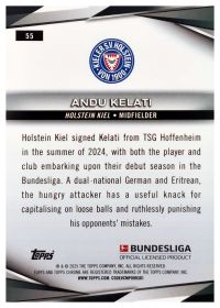 Andu Kelati - Topps Chrome Sapphire Bundesliga Base Set 2024-25, Nr. 55 – Rookie Card, Nummeriert, Gold Sapphire