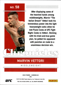 Marvin Vettori - Panini Chronicles UFC Base Set 2022, Nr. 58