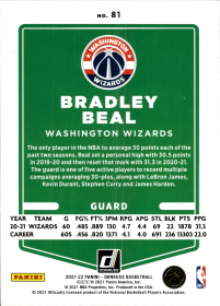 Bradley Beal - Panini Donruss Base Set 2021-22, Nr. 81