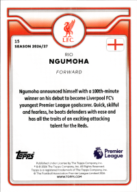 Rio Ngumoha - Topps Flagship Premier League Future Stars 2026-27, Nr. 15