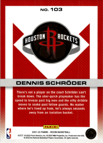 Dennis Schröder - Panini Recon Base Set 2021-22, Nr. 103