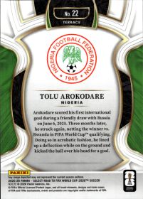 Tolu Arokodare - Panini Select FIFA Road to World Cup Terrace 2025-26, Nr. 22 – Rookie Card