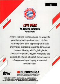 Luis Díaz - Topps Chrome Sapphire Bundesliga Base Set 2025-26, Nr. 83