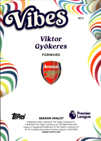 Viktor Gyökeres - Topps Flagship Premier League Vibes 2026-27, Nr. VI 1 – Insert