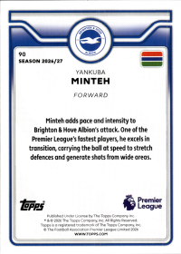 Yankuba Minteh - Topps Flagship Premier League Base Set 2026-27, Nr. 90