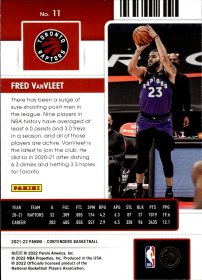 Fred VanVleet - Panini Contenders Season Ticket 2021-22, Nr. 11