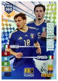 Nicolò Barella / Francesco Pio Esposito - Panini Adrenalyn XL FIFA 365 Twin Turbo 2026-27, Nr. 313 – Insert