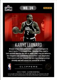Kawhi Leonard - Panini Illusions Base Set 2020-21, Nr. 14