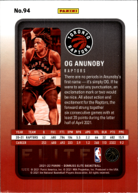 OG Anunoby - Panini Donruss Elite Base Set 2021-22, Nr. 94