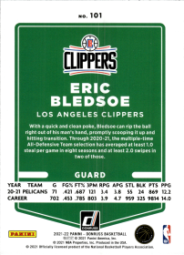 Eric Bledsoe - Panini Donruss Base Set 2021-22, Nr. 101