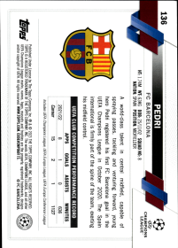 Pedri - Topps Chrome UEFA Club Competitions Base Set 2022-23, Nr. 136
