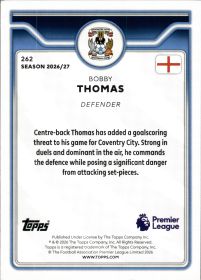 Bobby Thomas - Topps Flagship Premier League Base Set 2026-27, Nr. 262 – Rookie Card