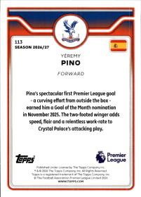 Yéremy Pino - Topps Flagship Premier League Base Set 2026-27, Nr. 113