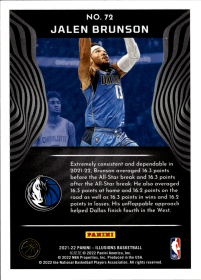 Jalen Brunson - Panini Illusions Base Set 2021-22, Nr. 72