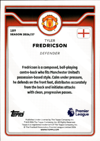 Tyler Fredricson - Topps Flagship Premier League Base Set 2026-27, Nr. 189 – Rookie Card