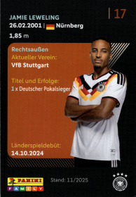 Jamie Leweling - Panini FIFA World Cup DFB-Sammelkarten 2026, Nr. 17
