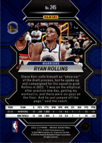 Ryan Rollins - Panini Mosaic Base Set 2022-23, Nr. 245 – Rookie Card
