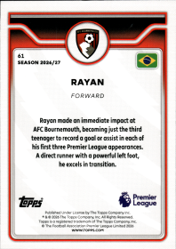 Rayan - Topps Flagship Premier League Base Set 2026-27, Nr. 61 – Rookie Card