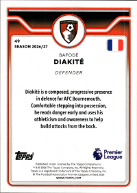 Bafodé Diakité - Topps Flagship Premier League Base Set 2026-27, Nr. 49