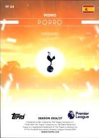 Pedro Porro - Topps Flagship Premier League Flying the Flag 2026-27, Nr. FF 24 – Insert
