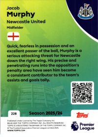 Jacob Murphy - Topps Match Attax Premier League Base Set 2025-26, Nr. 228
