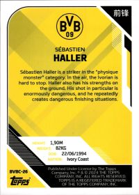 Sébastien Haller - Topps Borussia Dortmund Team Set China Edition Base Set 2023-24, Nr. BVBC-26