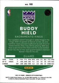 Buddy Hield - Panini Donruss Optic Base Set 2021-22, Nr. 98