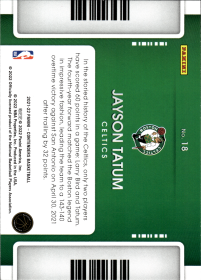 Jayson Tatum - Panini Contenders Game Night Ticket 2021-22, Nr. 18