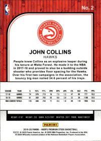 John Collins - Panini Hoops Premium Stock Base Set 2019-20, Nr. 2