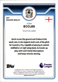 Josh Eccles - Topps Flagship Premier League Base Set 2026-27, Nr. 267 – Rookie Card