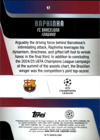 Raphinha - Topps Chrome UEFA Club Competitions Base Set 2025-26, Nr. 97