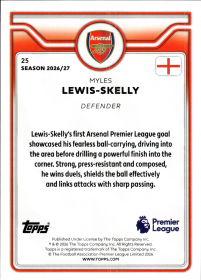Myles Lewis-Skelly - Topps Flagship Premier League Base Set 2026-27, Nr. 25