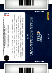 Bojan Bogdanovic - Panini Contenders Game Night Ticket 2021-22, Nr. 6