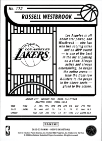 Russell Westbrook - Panini Hoops Base Set 2022-23, Nr. 172