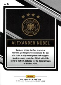 Alexander Nübel - Panini DFB International Base Set 2026, Nr. 6