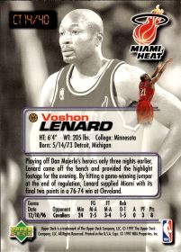 Voshon Lenard - Upper Deck Crunch Time 1996-97, Nr. CT14