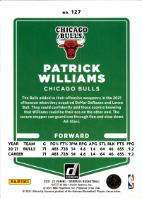 Patrick Williams - Panini Donruss Base Set 2021-22, Nr. 127