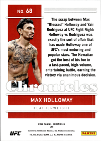 Max Holloway - Panini Chronicles UFC Base Set 2022, Nr. 68
