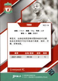 Thiago - DAKA Liverpool FC Set Holocene 2022-23, Nr. NO-14