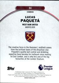 Lucas Paquetá - Topps Finest Premier League Base Set 2025-26, Nr. 94