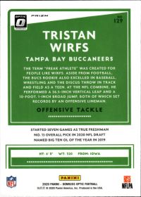 Tristan Wirfs - Panini Donruss Optic Base Set 2020, Nr. 129 – Rookie Card, Holo