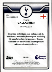 Conor Gallagher - Topps Flagship Premier League Base Set 2026-27, Nr. 251 – Premier League Parallel