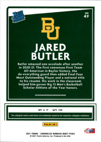 Jared Butler - Panini Chronicles Donruss Draft Picks 2021, Nr. 49